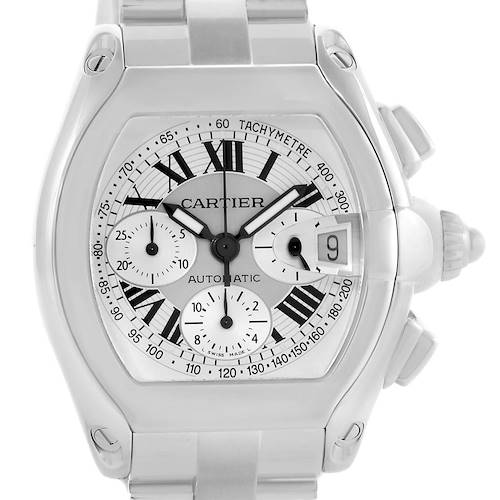 Photo of Cartier Roadster Silver Dial Chronograph Steel Mens Watch W62006X6
