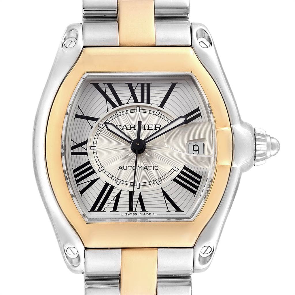 Cartier Roadster Yellow Gold Steel Automatic Mens Watch W62031Y4 ...