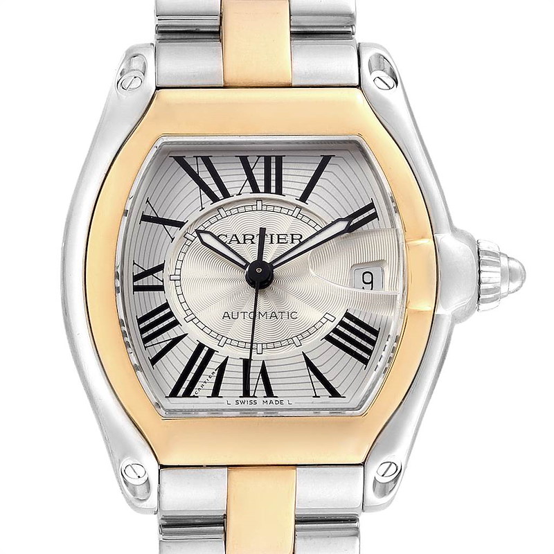 Cartier Roadster Yellow Gold Steel Automatic Mens Watch W62031Y4 SwissWatchExpo