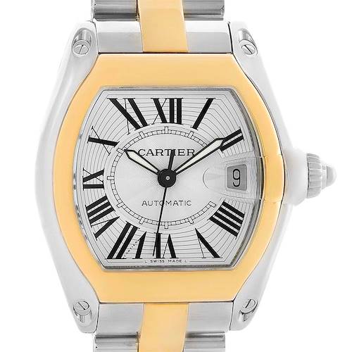 Photo of Cartier Roadster Yellow Gold Stainless Steel Mens Watch W62031Y4 Box