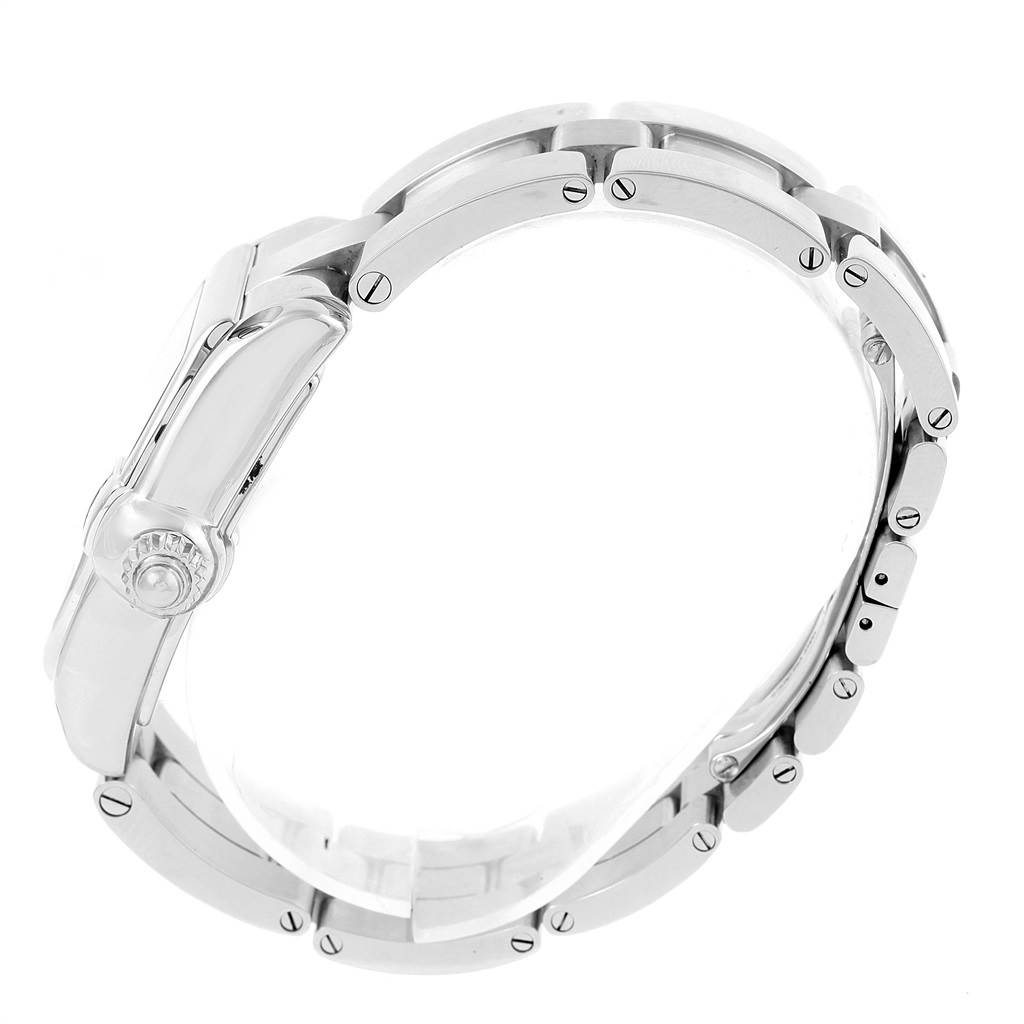 This image shows the side view of the bracelet and case of a Cartier Roadster W62048V3 Men's Stainless Steel Blue Dial W62048V3 Men's Stainless Steel Blue Dial watch.