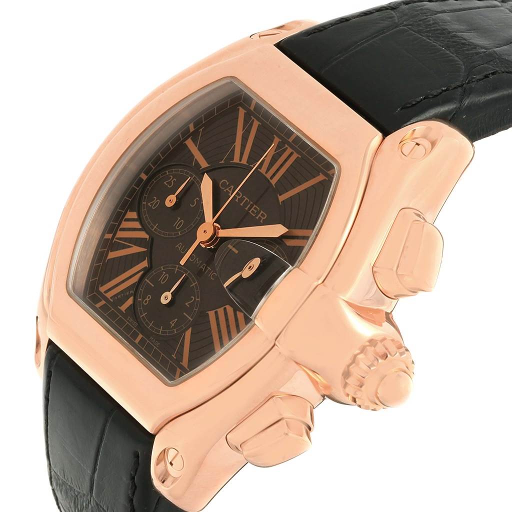 cartier rose gold roadster chronograph