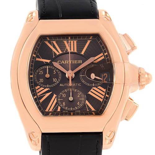 Photo of Cartier Roadster Chronograph XL 18K Rose Gold Mens Watch W62042Y5