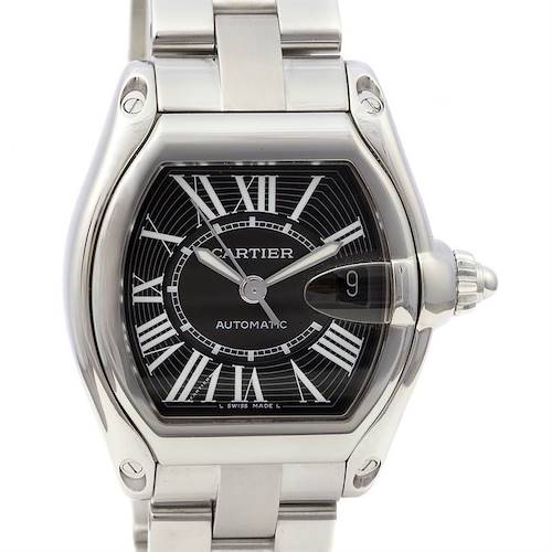 Photo of Cartier Roadster Mens Stainless Steel Large Black Dial W62025v3
