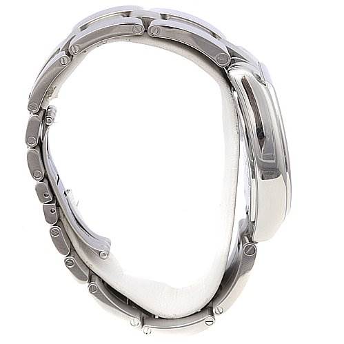 The image shows a Cartier Roadster W62025V3 Men's Stainless Steel Silver Dial W62025V3 Men's Stainless Steel Silver Dial watch from a side view, highlighting the bracelet and case profile.