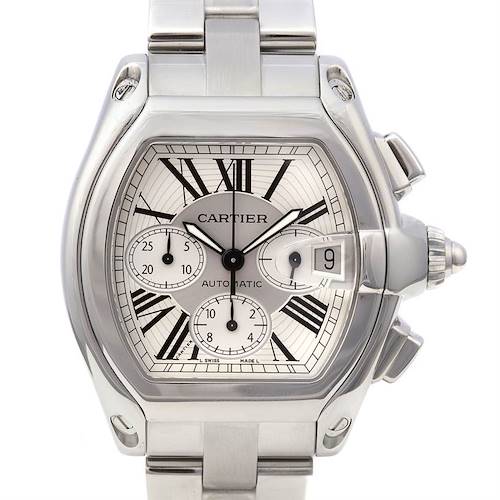 Photo of Cartier Roadster Chronograph Mens Silver Dial W62019x6