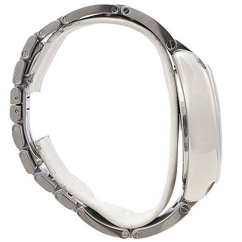 The image shows a side view of the Cartier Roadster W62019X6 Men's Stainless Steel Silver Dial W62019X6 Men's Stainless Steel Silver Dial model watch, highlighting the watch's case and bracelet.