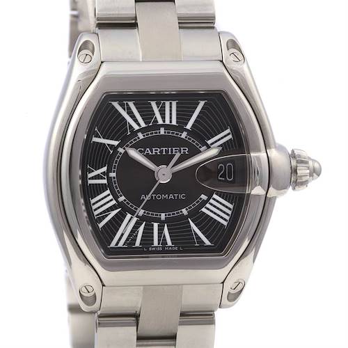 Photo of Cartier Roadster Mens Ss Large Black Dial W62025v3