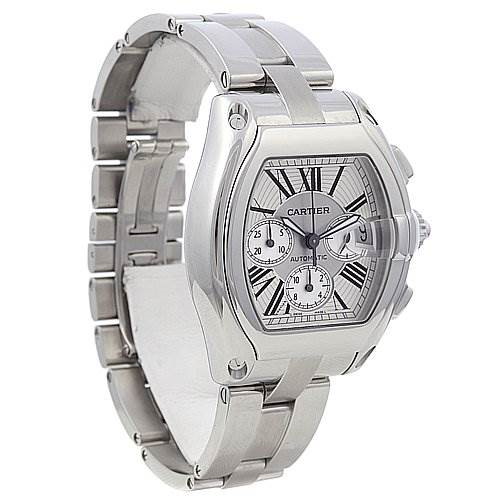 Cartier Roadster Chronograph Mens Silver Dial W62019x6 SwissWatchExpo