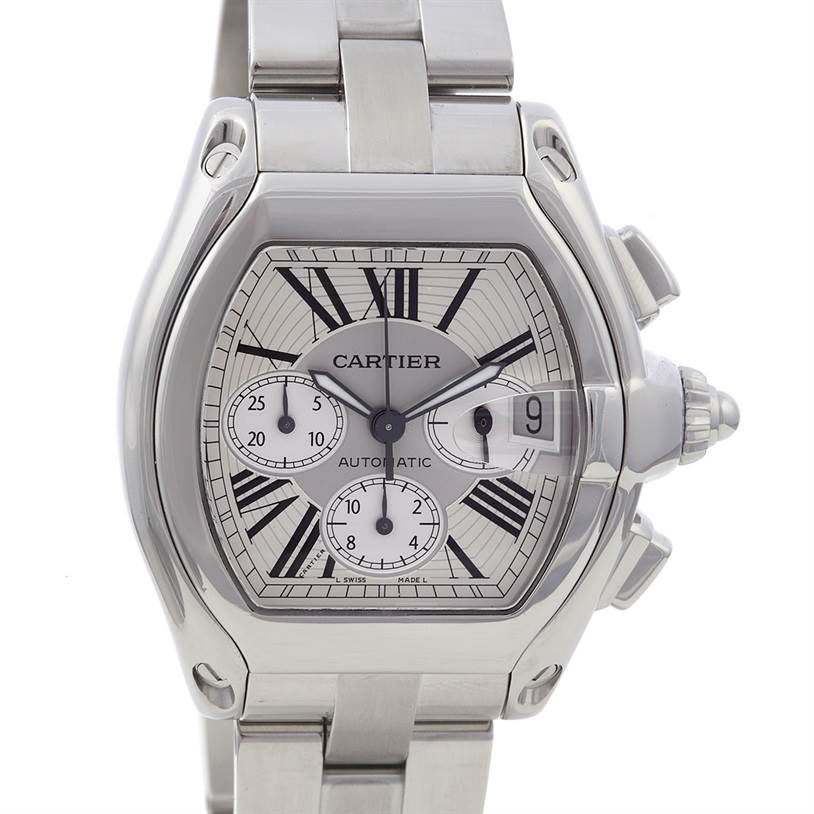 Cartier Roadster Chronograph Mens Silver Dial W62019x6 | SwissWatchExpo