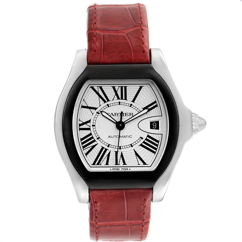 Cartier Roadster S Silver Dial Red 