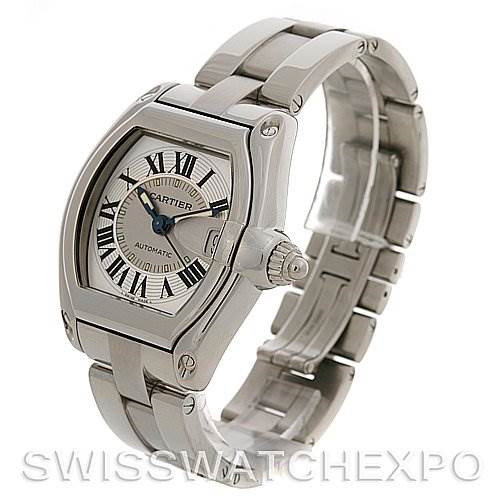 Cartier Roadster Mens Ss Large Silver Dial W62025v3 SwissWatchExpo