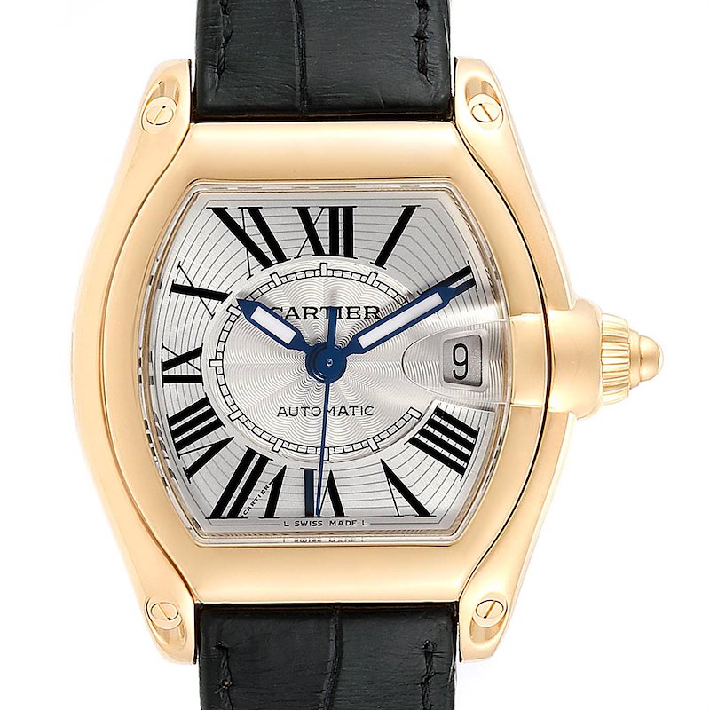 Cartier Roadster Yellow Gold Large Mens Watch W62005V2 Box Papers SwissWatchExpo