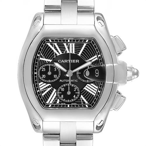 Photo of Cartier Roadster XL Chronograph Black Dial Mens Watch W62020X6 Box Papers