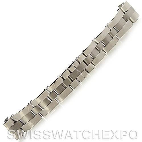 The image shows a metal bracelet for the Cartier Roadster W62032X6 Men's Stainless Steel Silver Dial W62032X6 Men's Stainless Steel Silver Dial model watch, positioned horizontally and viewed from above.