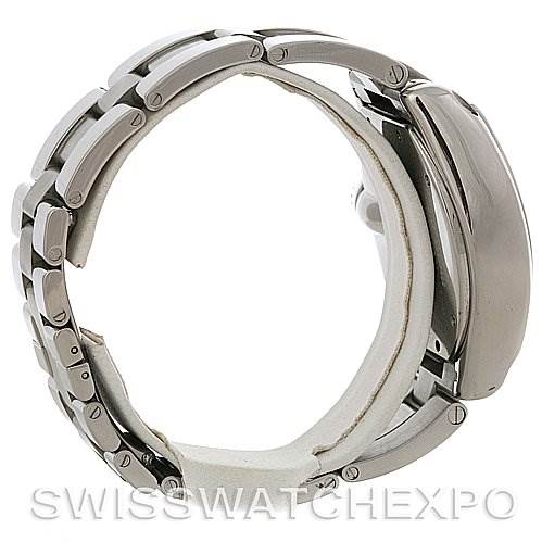 The image shows a side view of the Cartier Roadster W62019X6 Men's Stainless Steel Silver Dial W62019X6 Men's Stainless Steel Silver Dial watch, highlighting its bracelet and case.