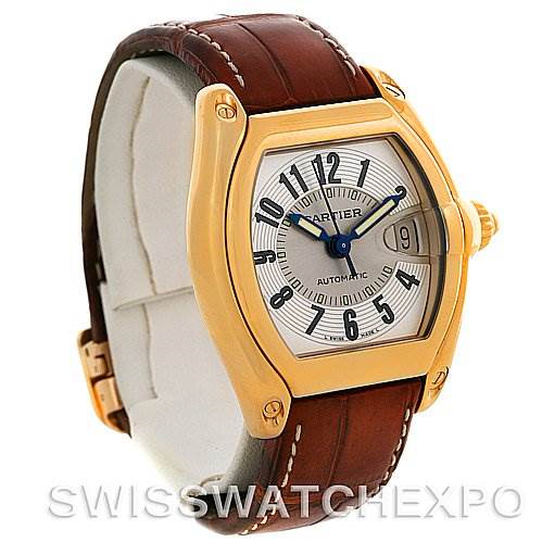 Cartier Roadster Mens 18K Yellow Gold Large W62005V2 Watch SwissWatchExpo