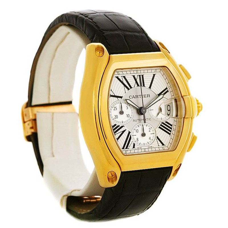 Cartier Roadster Chronograph 18K Yellow Gold W62021Y2 Mens Watch SwissWatchExpo