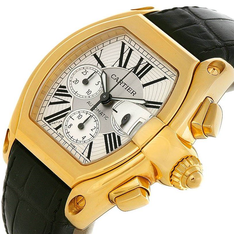 Cartier Roadster Chronograph 18K Yellow Gold W62021Y2 Mens Watch
