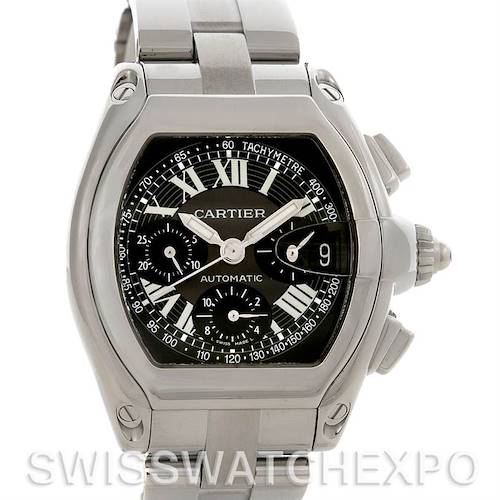 Photo of Cartier Roadster Chronograph Mens Black Dial W62020X6 Watch