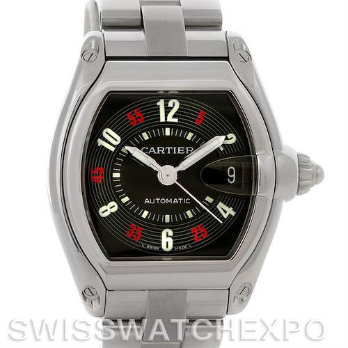 Photo of Cartier Roadster Large Mens Steel Black Dial W62002V3 Watch