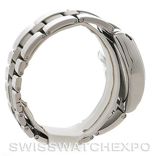 The image shows a Cartier Roadster W62032X6 Men's Stainless Steel Silver Dial W62032X6 Men's Stainless Steel Silver Dial watch from a side angle, highlighting the bracelet and case.