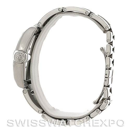 This image shows a side view of the Cartier Roadster W62004V3 Men's Stainless Steel Black Dial W62004V3 Men's Stainless Steel Black Dial model watch, highlighting the case and bracelet.