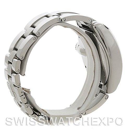 The image shows a side view of a Cartier Roadster W62019X6 Men's Stainless Steel Silver Dial W62019X6 Men's Stainless Steel Silver Dial watch, highlighting the bracelet and part of the case.