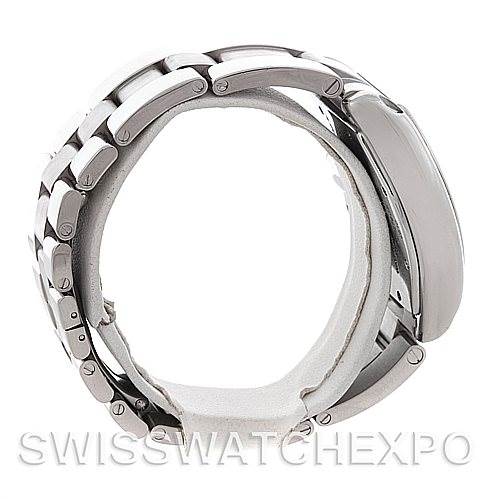 This image shows a side view of the Cartier Roadster W62025V3 Men's Stainless Steel Silver Dial W62025V3 Men's Stainless Steel Silver Dial watch, highlighting the bracelet and case.