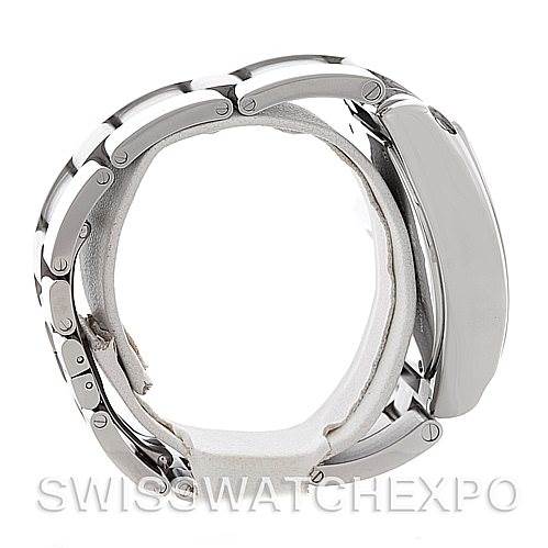 The image shows a Cartier Roadster W62032X6 Men's Stainless Steel Silver Dial W62032X6 Men's Stainless Steel Silver Dial watch from a side angle, highlighting the bracelet links and the case side.