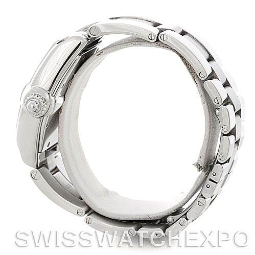 This image shows a side view of the bracelet and clasp of the Cartier Roadster 2510 210317CE Men's Stainless Steel Silver Dial 2510 210317CE Men's Stainless Steel Silver Dial model watch.