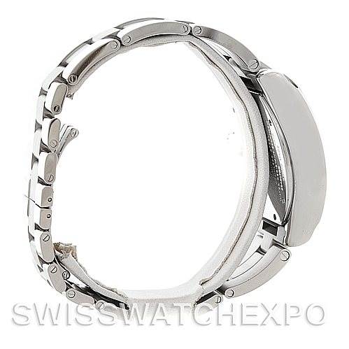 The image shows a left side profile view of the Cartier Roadster W62020X6 Men's Stainless Steel Black Dial W62020X6 Men's Stainless Steel Black Dial watch, featuring its bracelet and case.