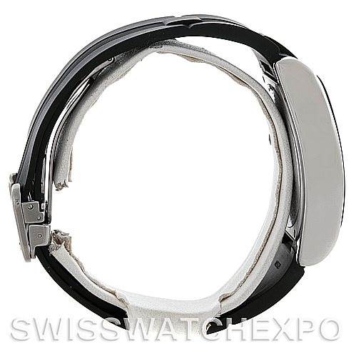 This side view of the Cartier Roadster W6206018 Men's Stainless Steel Silver Dial W6206018 Men's Stainless Steel Silver Dial watch highlights the case, bezel, and strap.