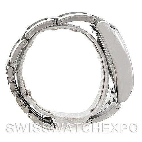 The image shows the side view of the Cartier Roadster W62019X6 Men's Stainless Steel Silver Dial W62019X6 Men's Stainless Steel Silver Dial watch, focusing on the bracelet links and clasp mechanism.