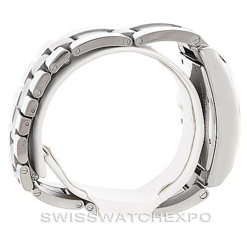 The image shows a side view of the Cartier Roadster W62025V3 Men's Stainless Steel Silver Dial W62025V3 Men's Stainless Steel Silver Dial watch, highlighting its bracelet and case.