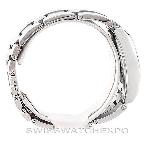 This image shows a side view of the Cartier Roadster W62025V3 Men's Stainless Steel Silver Dial W62025V3 Men's Stainless Steel Silver Dial model watch, focusing on the bracelet and case.