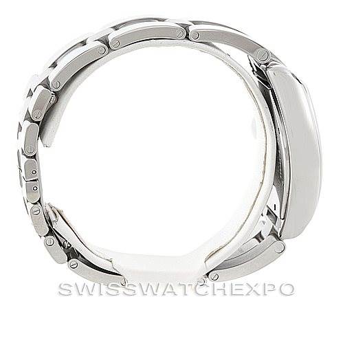 The image shows a side view of a Cartier Roadster W62025V3 Men's Stainless Steel Silver Dial W62025V3 Men's Stainless Steel Silver Dial watch, focusing on the bracelet and case.