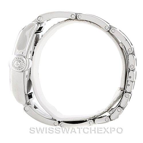 This image shows a side view of the Cartier Roadster W62041V3 Men's Stainless Steel Black Dial W62041V3 Men's Stainless Steel Black Dial watch, focusing on its case and linked bracelet.