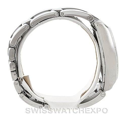 Profile view of the Roadster model by Cartier showing the side and bracelet links.