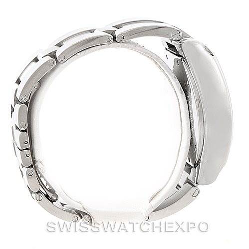 The image shows a side view of the Cartier Roadster W62019X6 Men's Stainless Steel Silver Dial W62019X6 Men's Stainless Steel Silver Dial watch, highlighting the bracelet and the watch case.