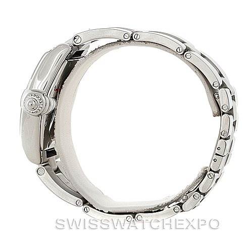 This image shows the side view of a Cartier Roadster W62048V3 Men's Stainless Steel Blue Dial W62048V3 Men's Stainless Steel Blue Dial watch, highlighting its case and bracelet.