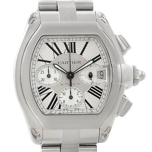 Photo of Cartier Roadster Chronograph Silver Dial Mens Watch W62019X6