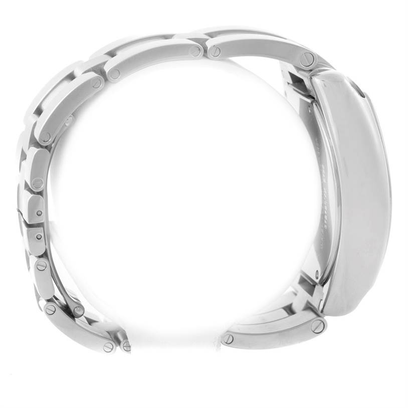 This image shows a side view of the band and clasp of a Cartier Roadster W62032X6 Men's Stainless Steel Silver Dial W62032X6 Men's Stainless Steel Silver Dial watch.