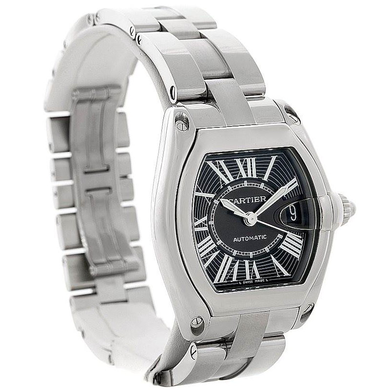Cartier Roadster Steel Large Black Dial Watch W62041V3 Unworn SwissWatchExpo