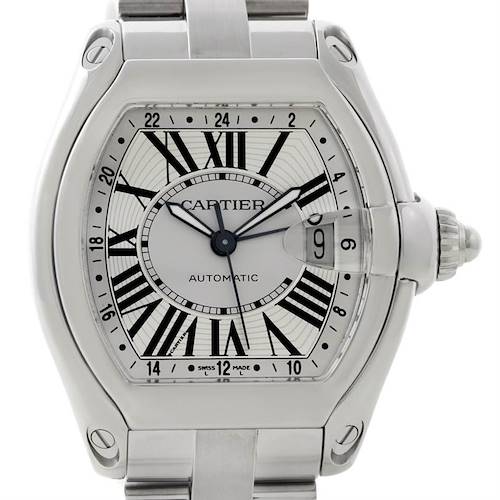 Photo of Cartier Roadster GMT Silver Dial Mens XL Watch W62032X6