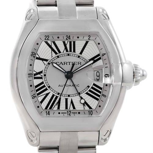 Photo of Cartier Roadster XL GMT Silver Dial Mens Watch W62032X6