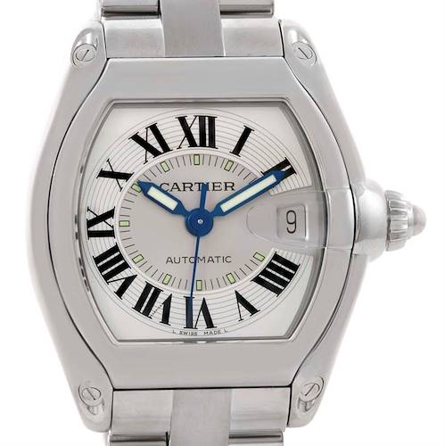 Photo of Cartier Roadster Large Mens Steel Silver Dial Watch W62000V3