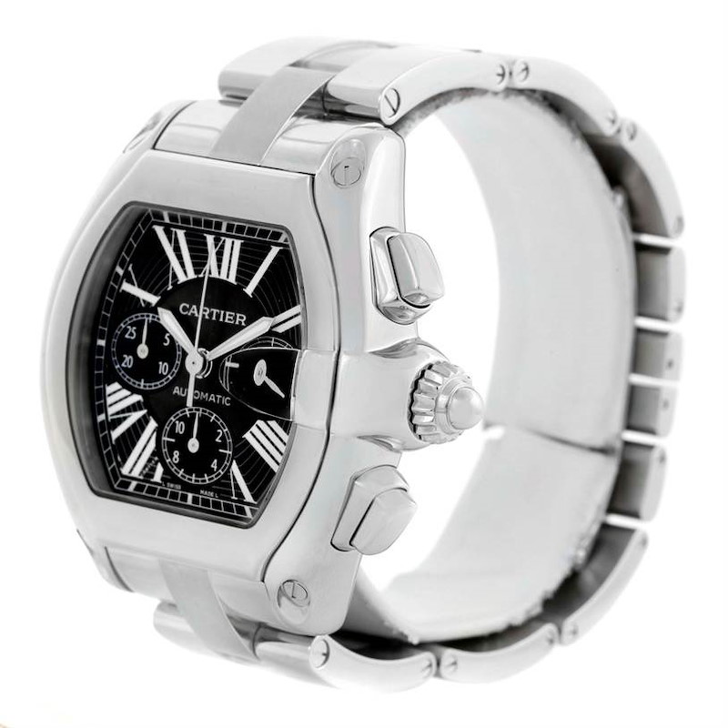 Cartier Roadster Chronograph Black Dial Mens Watch W62020X6 SwissWatchExpo