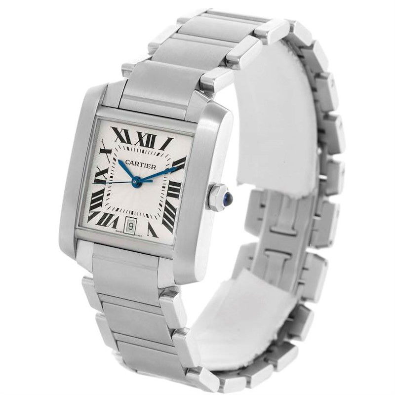 Cartier Tank Francaise Guilloche Dial Large Mens Watch W51002Q3 SwissWatchExpo