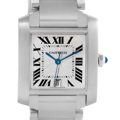 Photo of Cartier Tank Francaise Guilloche Dial Large Mens Watch W51002Q3